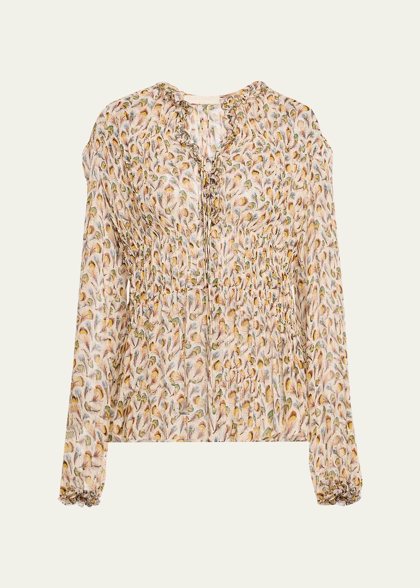 robbie tie-front silk blouse