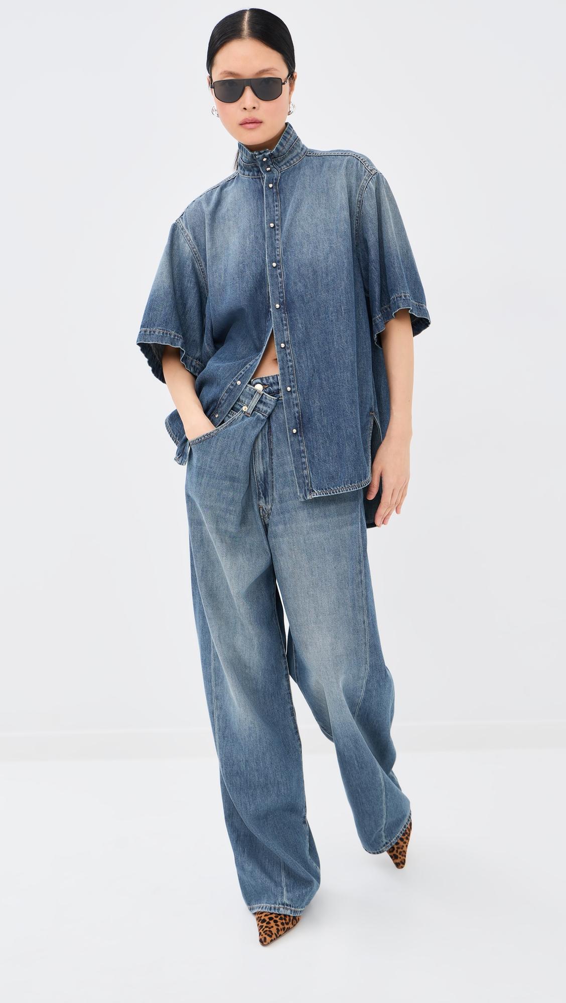 roberta tencel denim collar shirt
