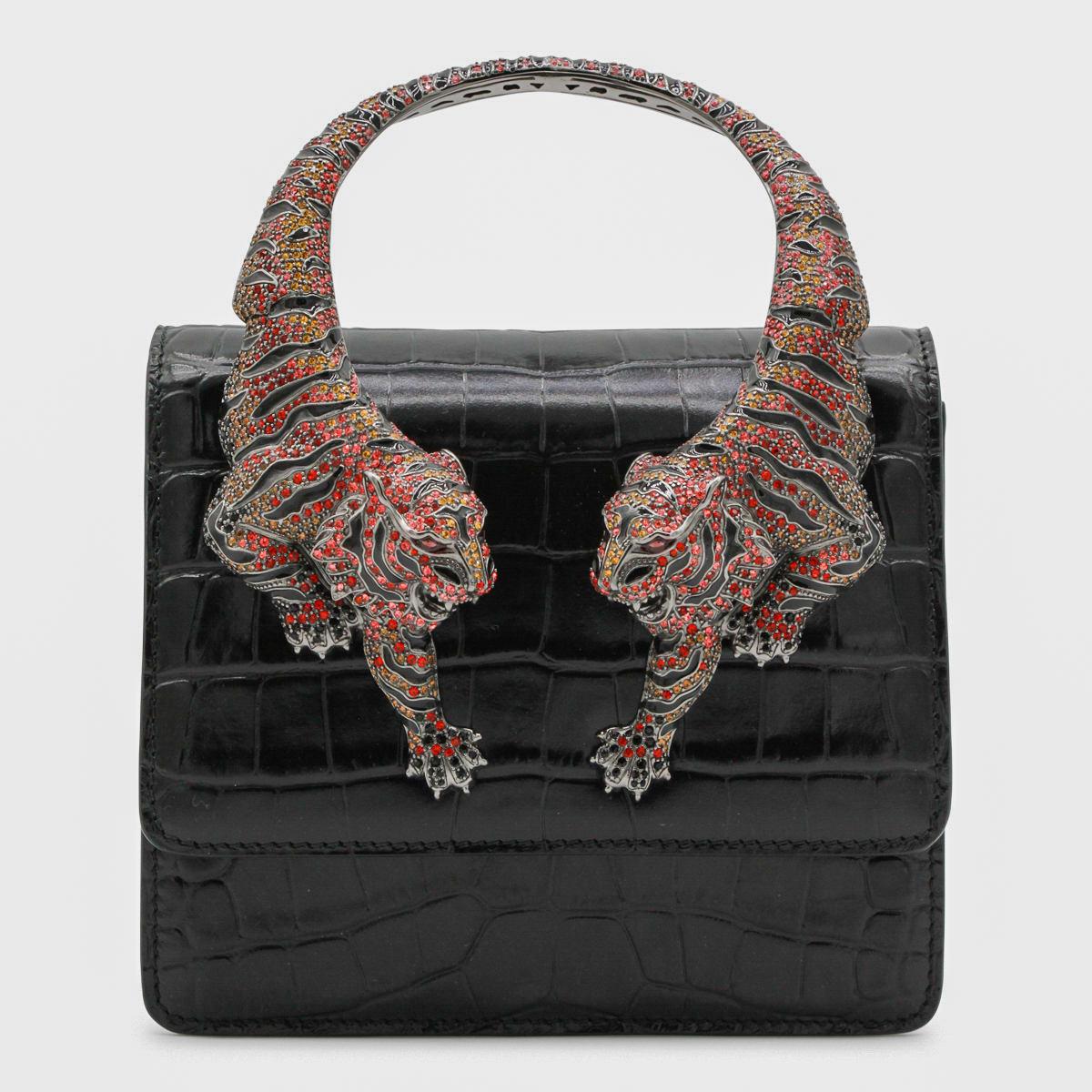 roberto cavalli black leather top handle bag
