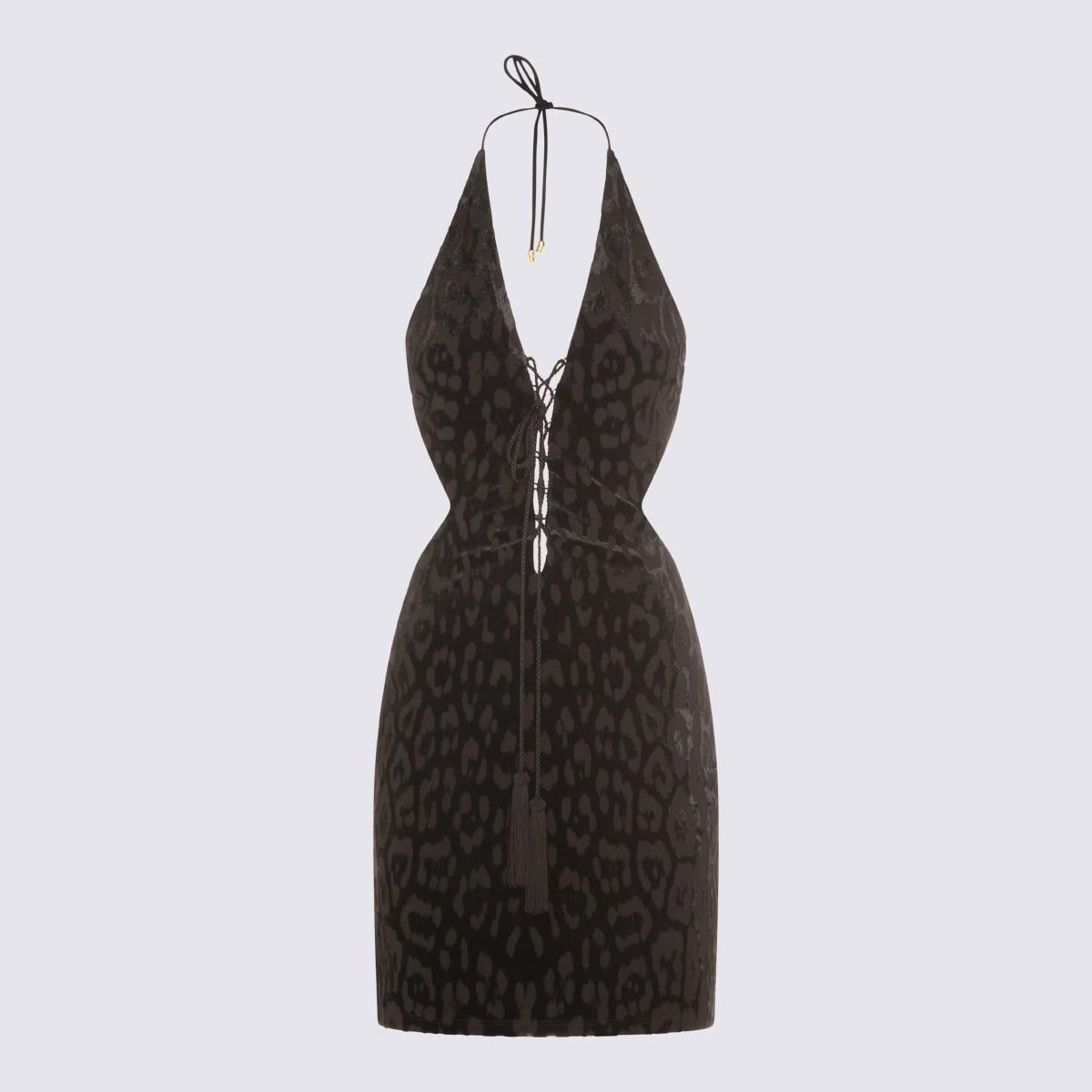 roberto cavalli black viscose dress
