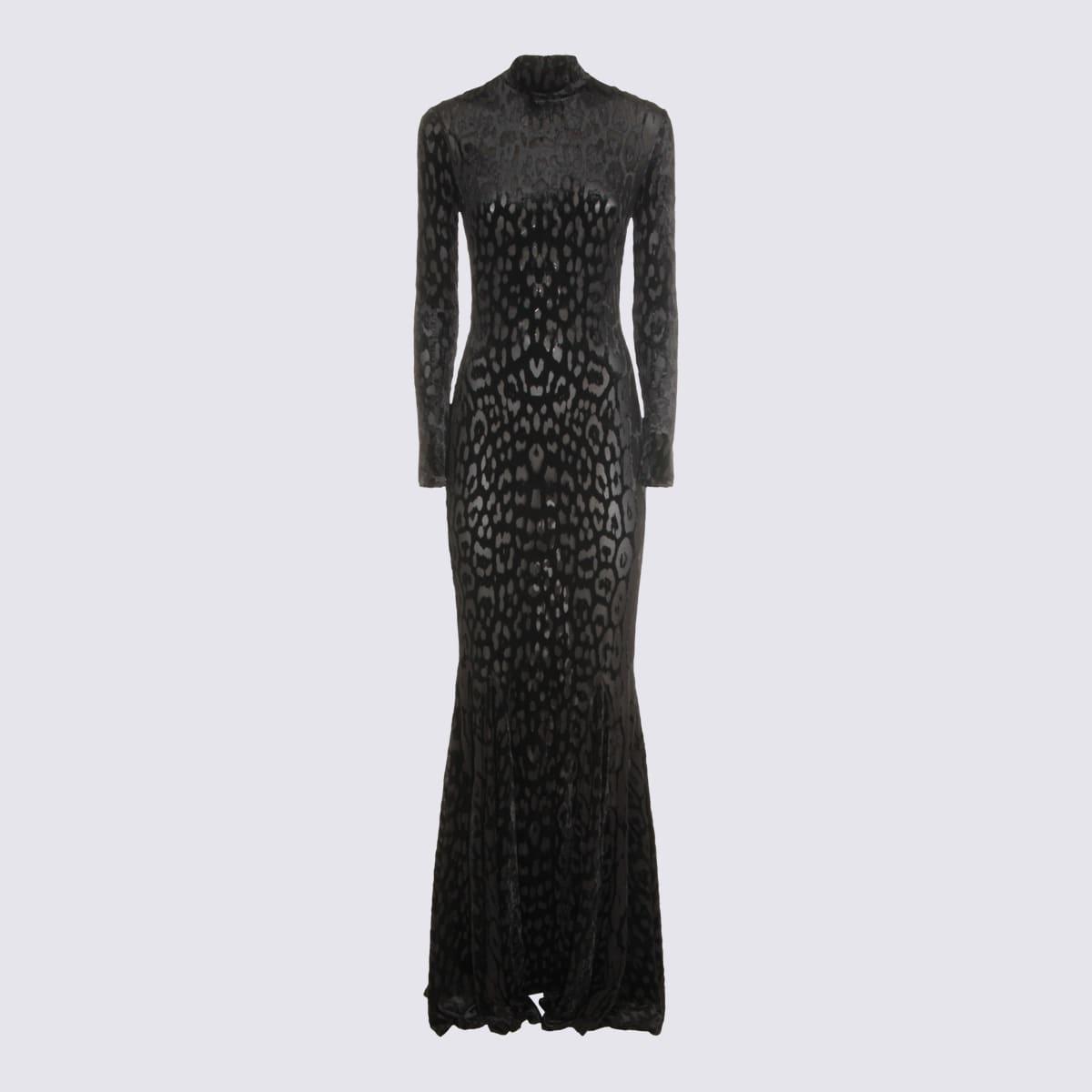 roberto cavalli black viscose dress