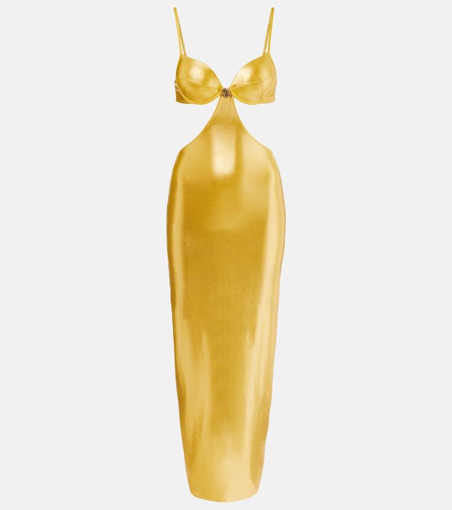 roberto cavalli cutout midi dress