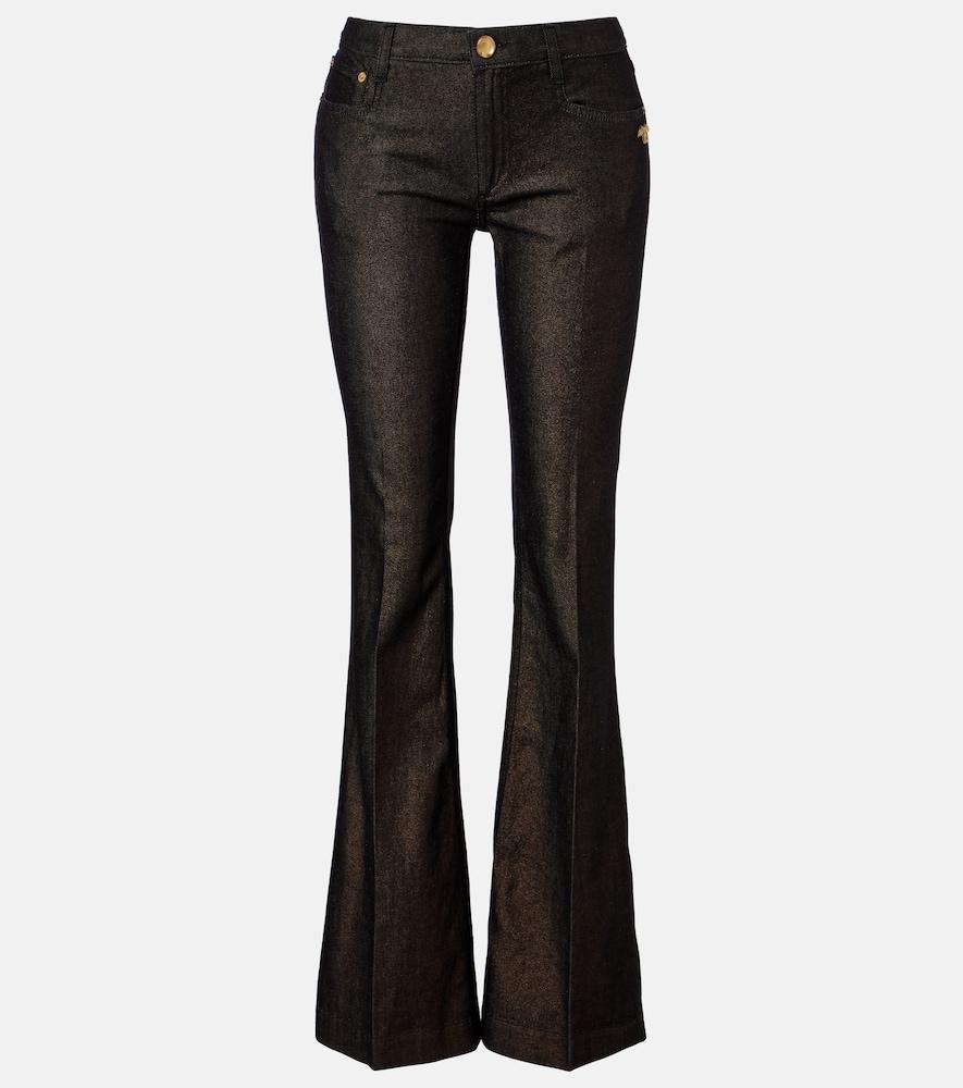 roberto cavalli embellished flared jeans