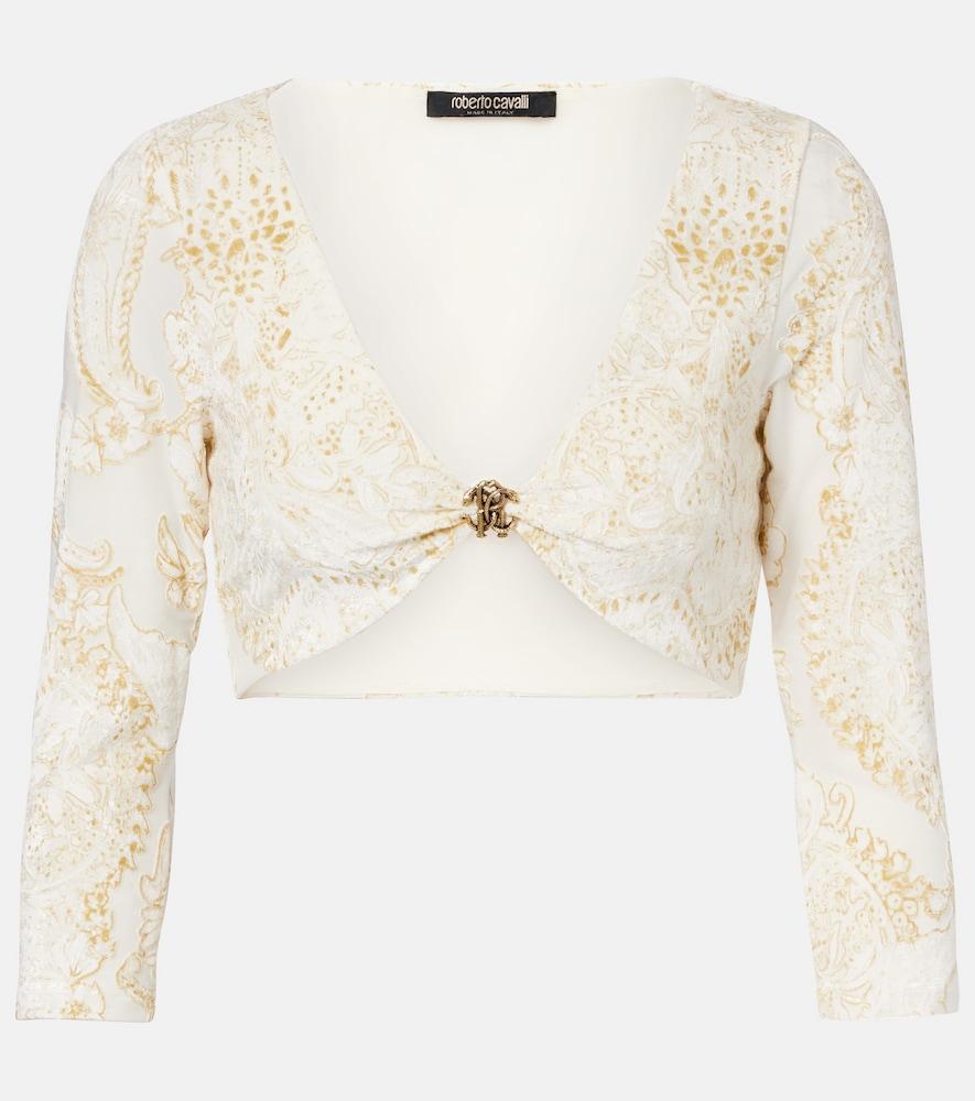roberto cavalli embellished top
