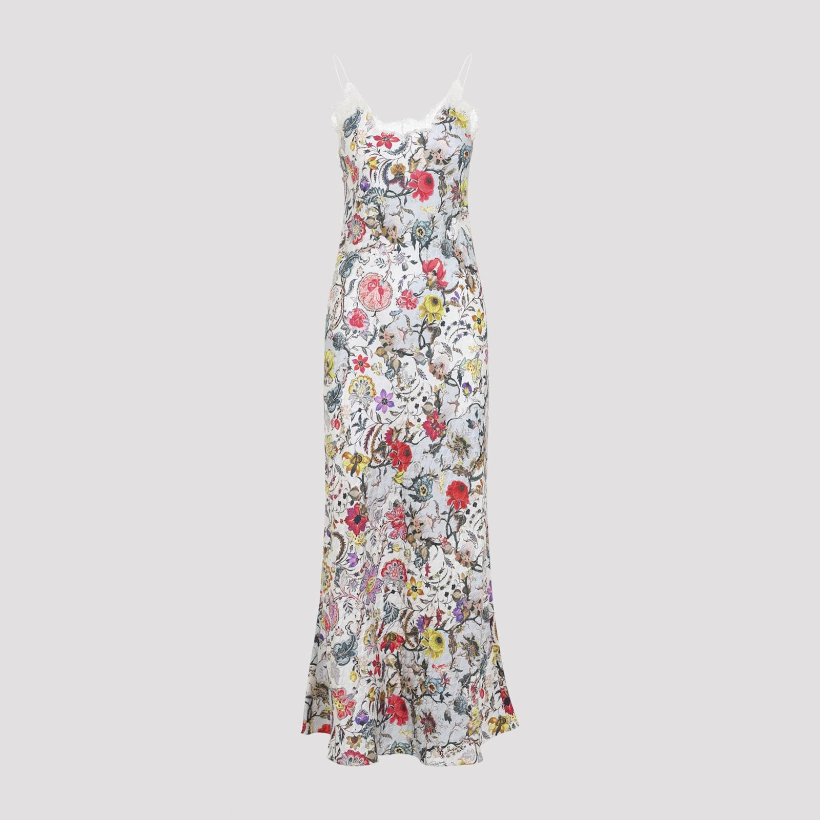 roberto cavalli florentine flowers long dress