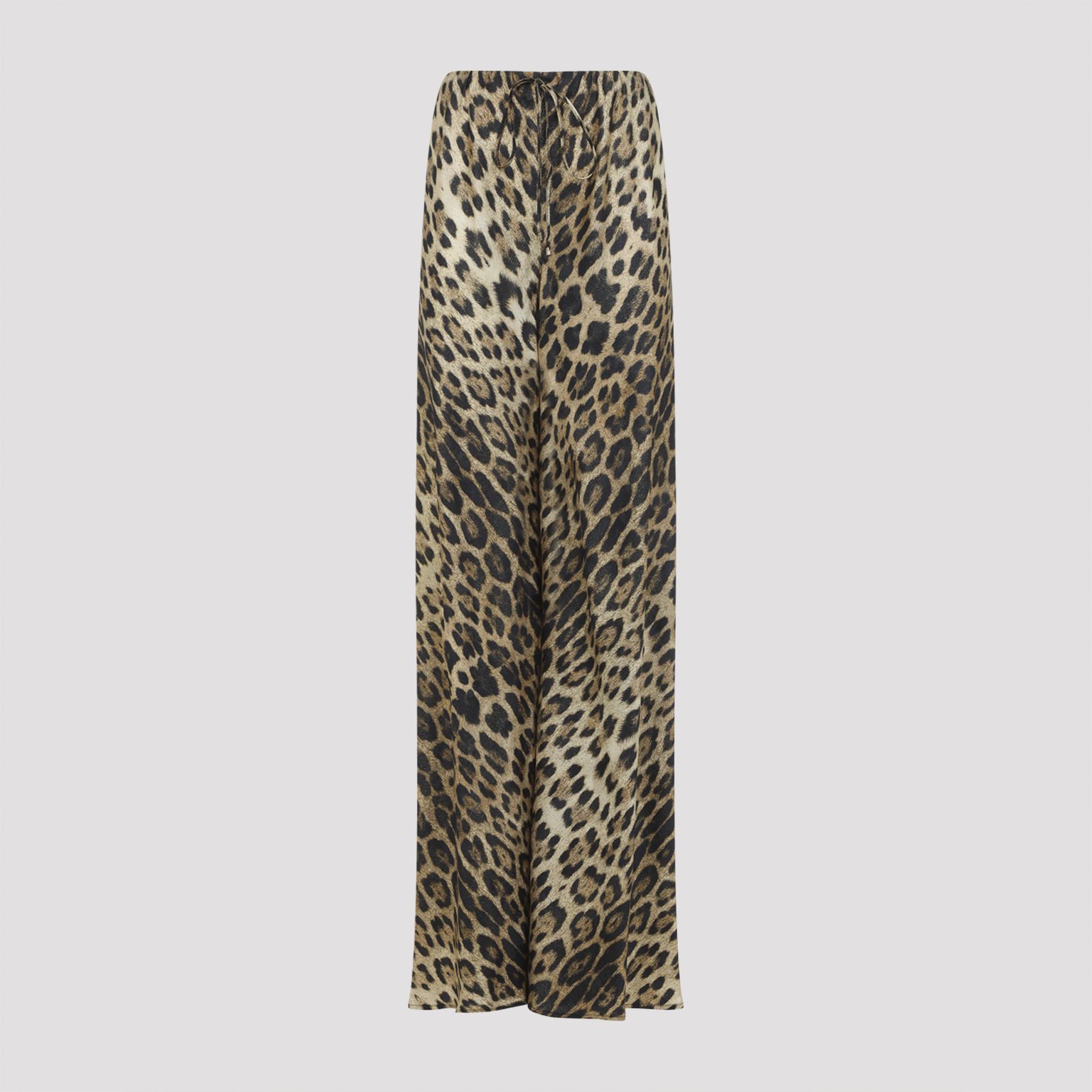 roberto cavalli jaguar pants nude & neutrals viscose silk polyester - women