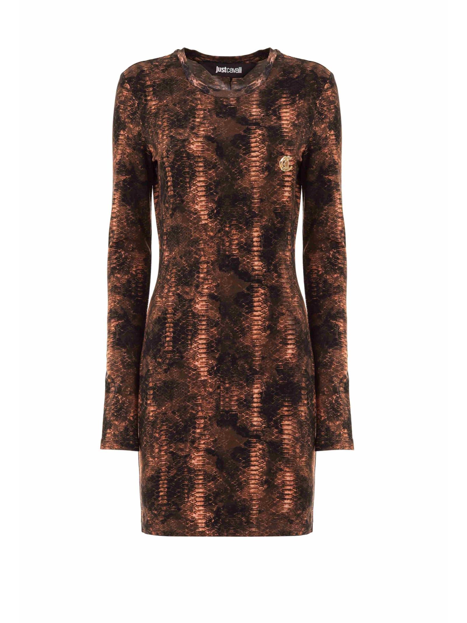 roberto cavalli just cavalli pencil dress with long sleeves