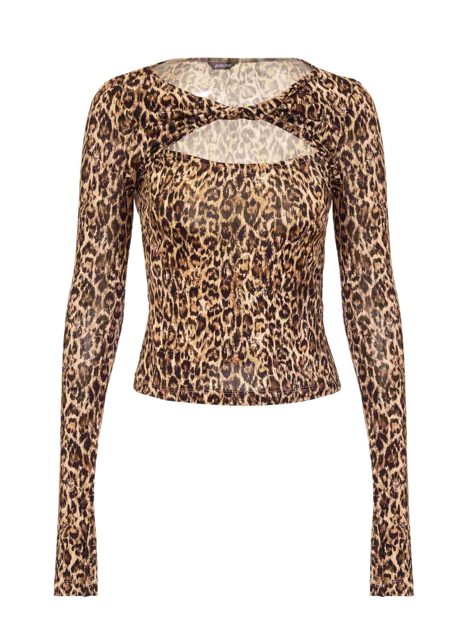 roberto cavalli just cavalli top with long sleeves