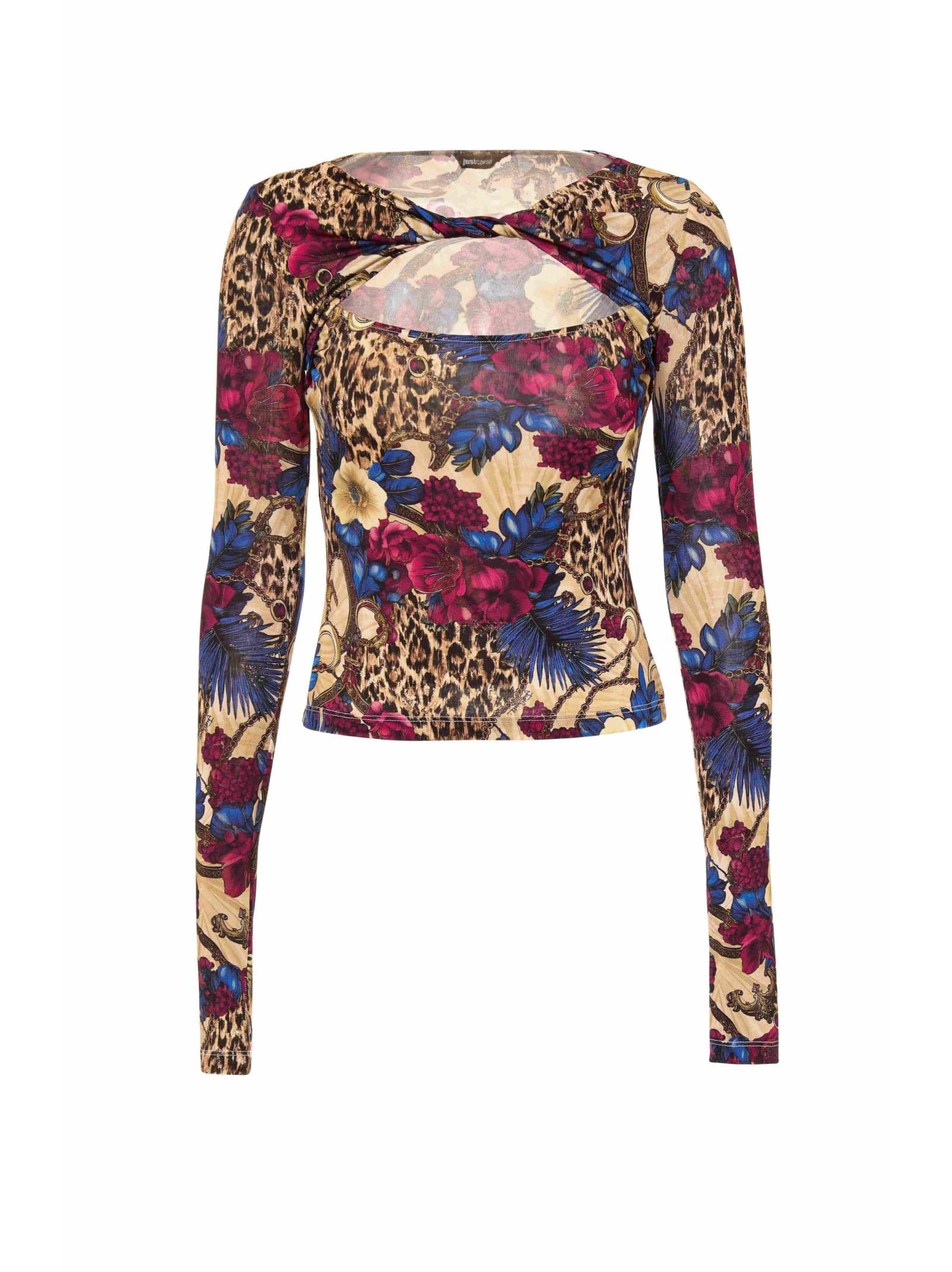 roberto cavalli just cavalli top with long sleeves