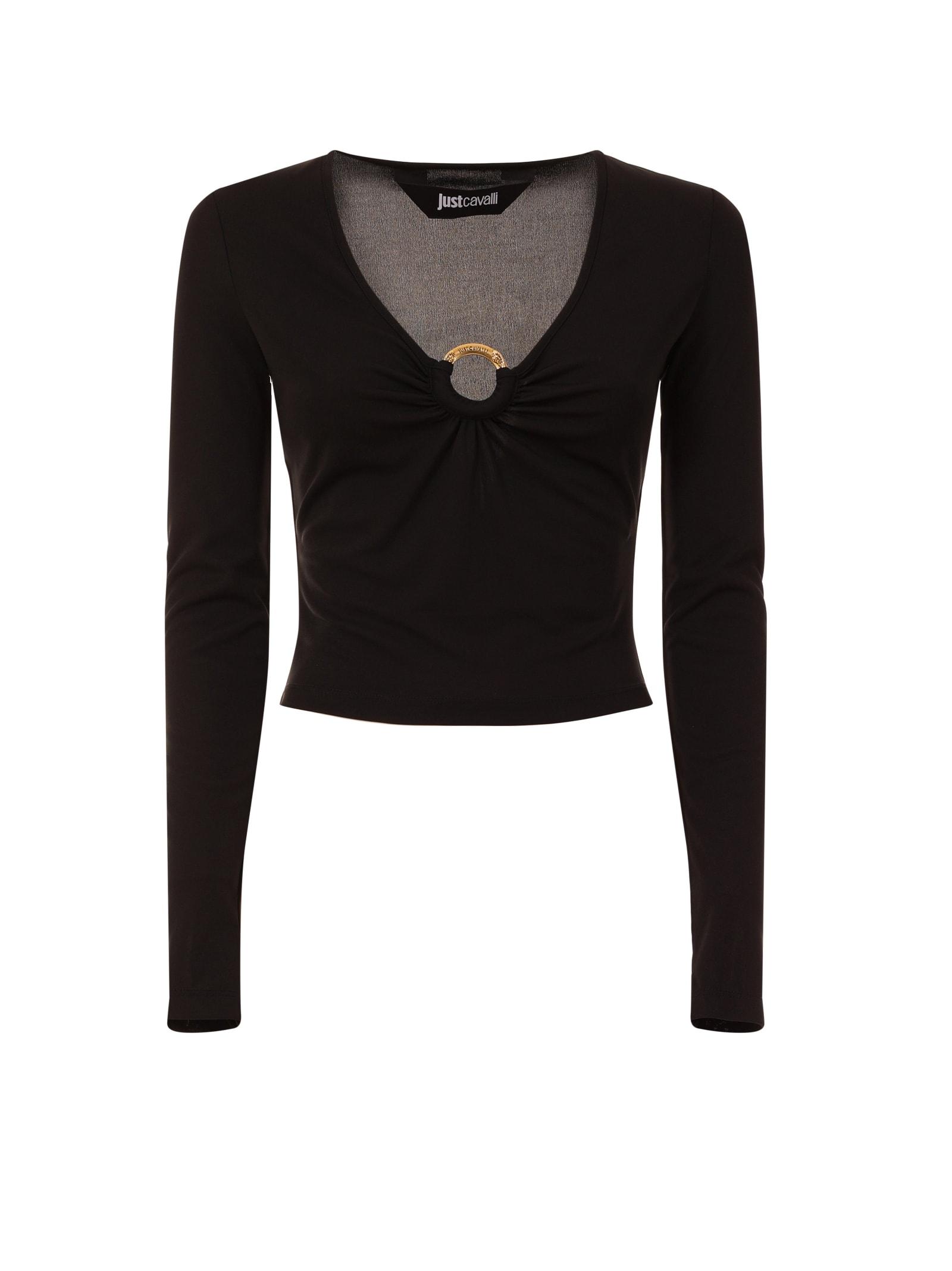 roberto cavalli just cavalli top with long sleeves