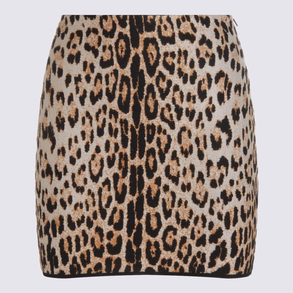 roberto cavalli multicolor silk skirt