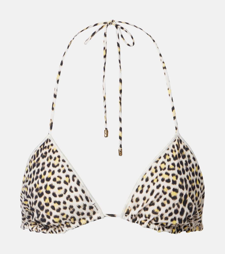 roberto cavalli printed bikini top