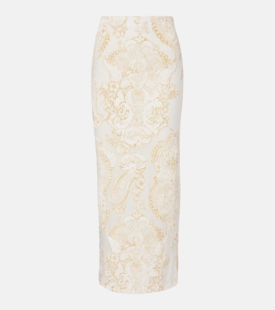 roberto cavalli printed midi skirt