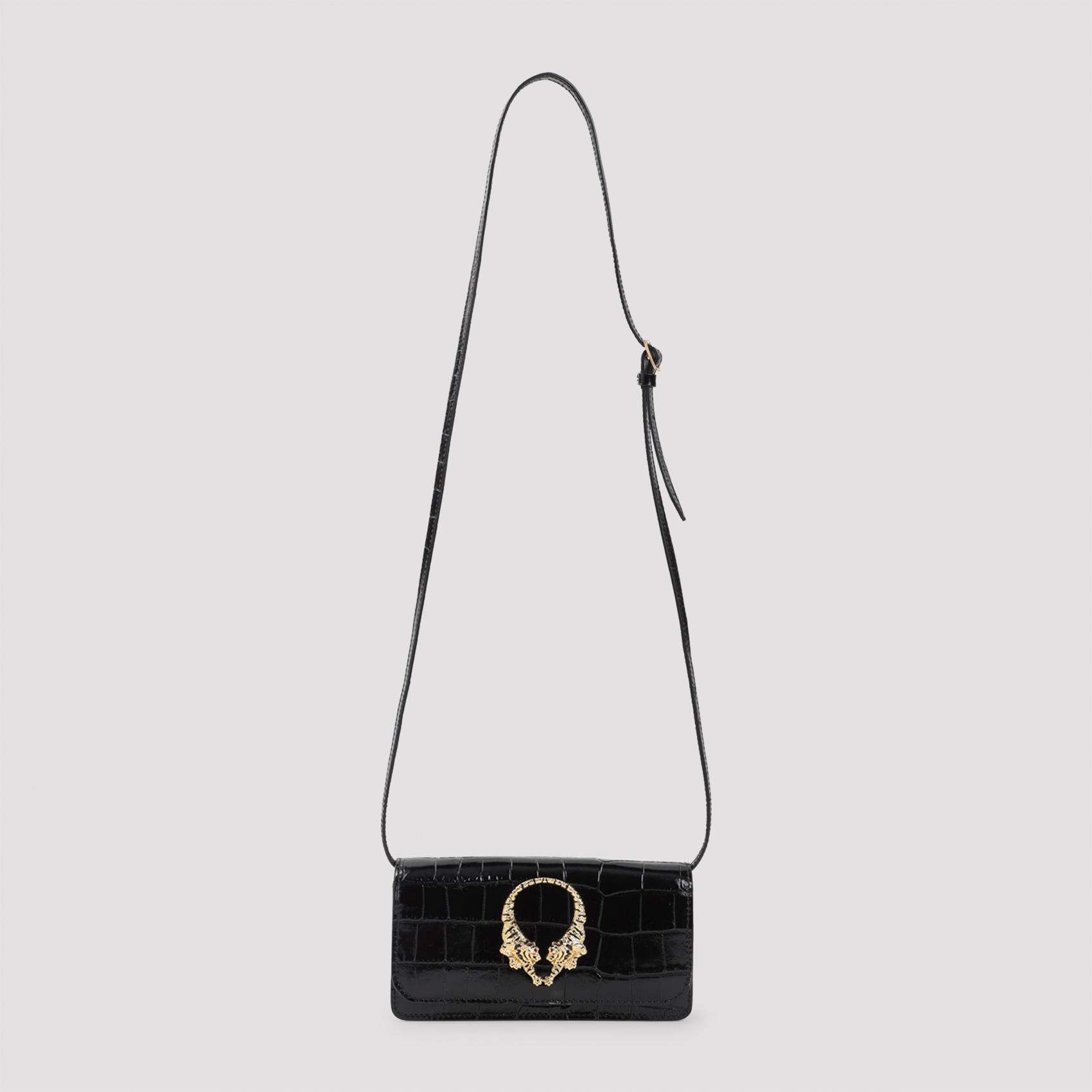 roberto cavalli roar mini bag black leather - women