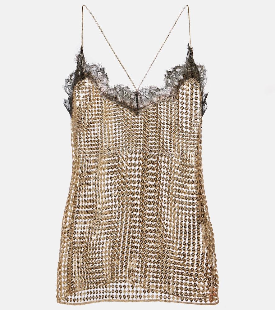 roberto cavalli sequined lace