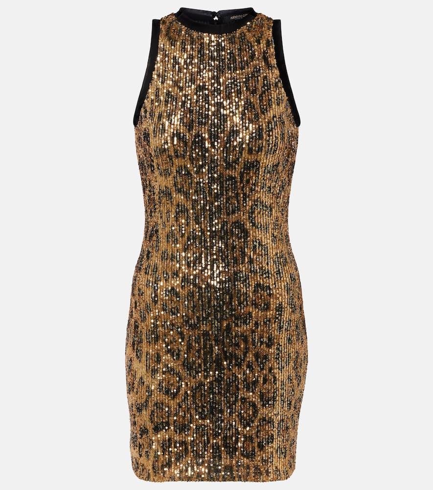 roberto cavalli sequined leopard