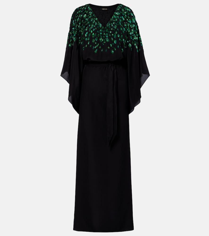 roberto cavalli sequined silk gown