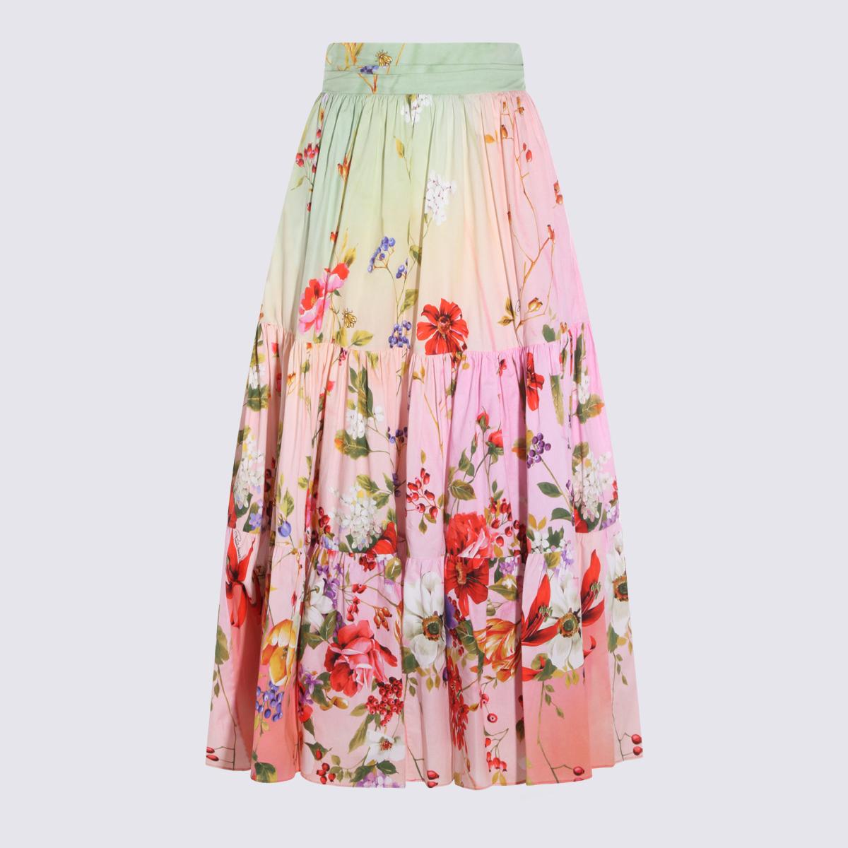 roberto cavalli skirts green/fuchsia co el - women