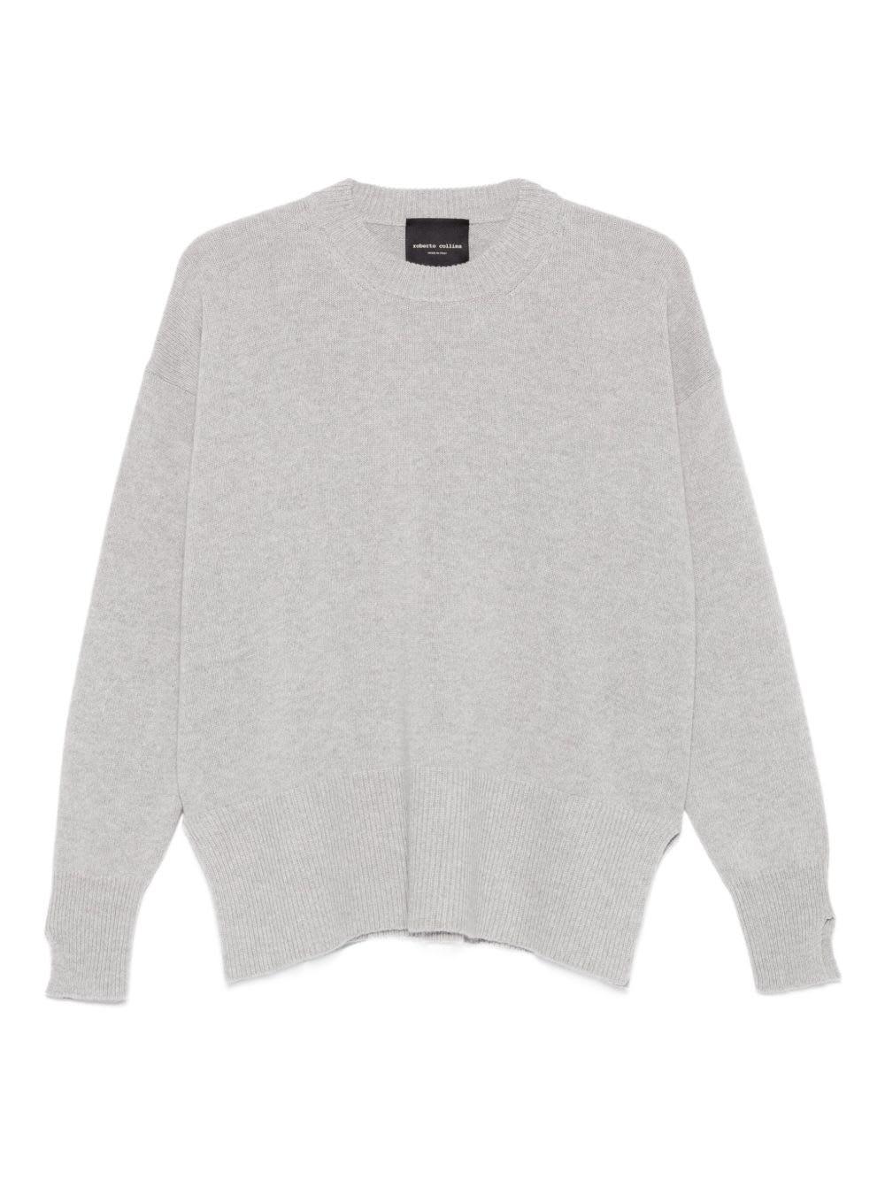 roberto collina gray cashmere and wool blend sweater