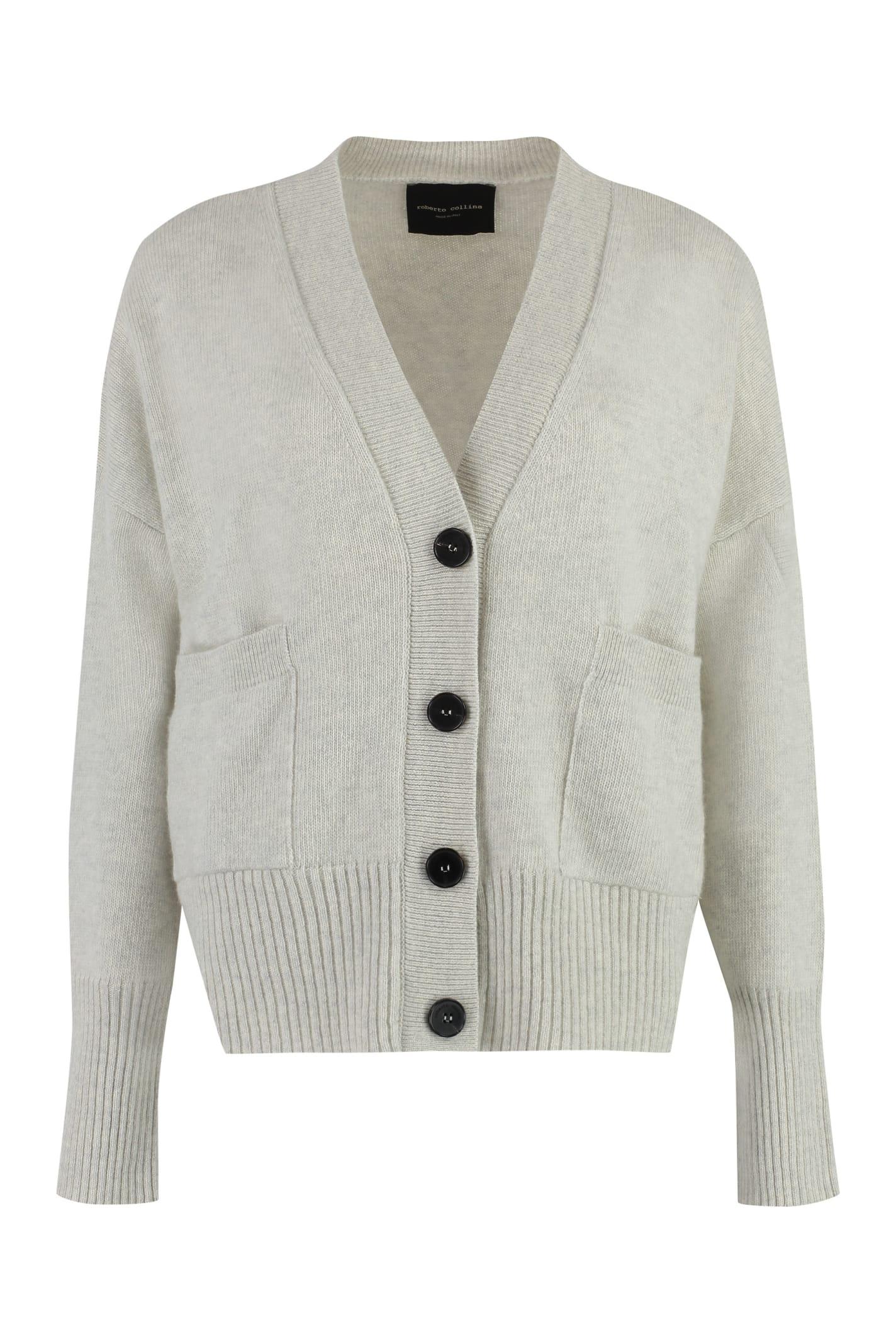roberto collina wool and cashmere cardigan