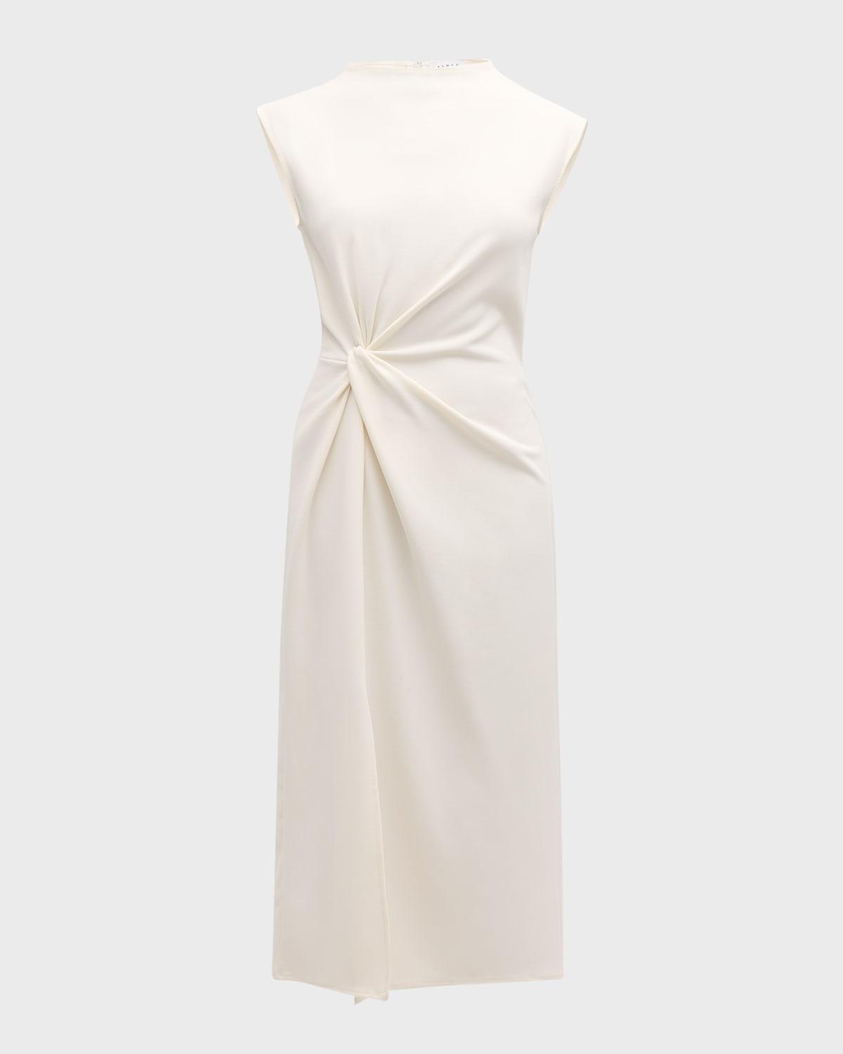 robinella knotted cap-sleeve midi dress