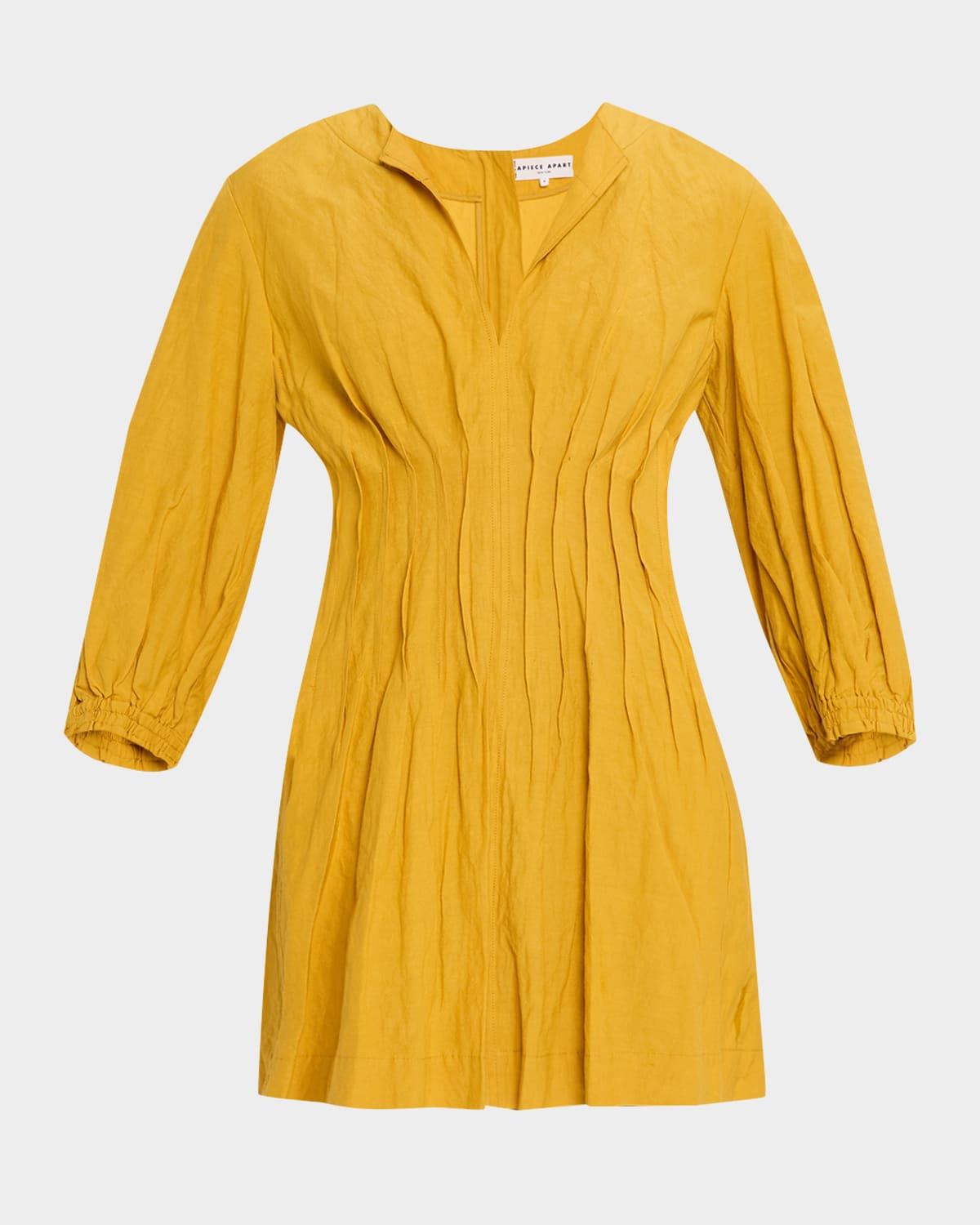 rocca pintuck a-line mini dress