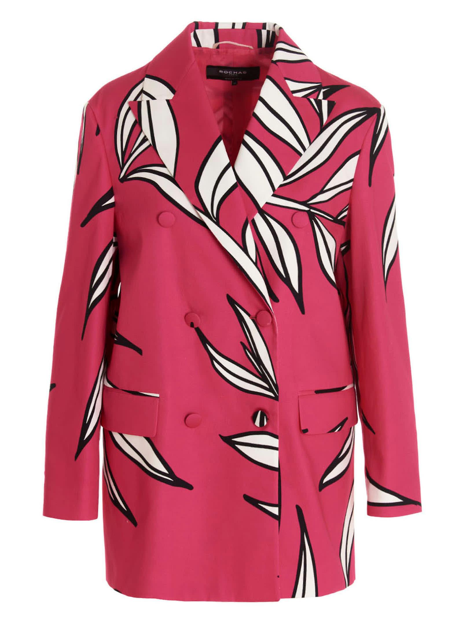 rochas floral print blazer jacket