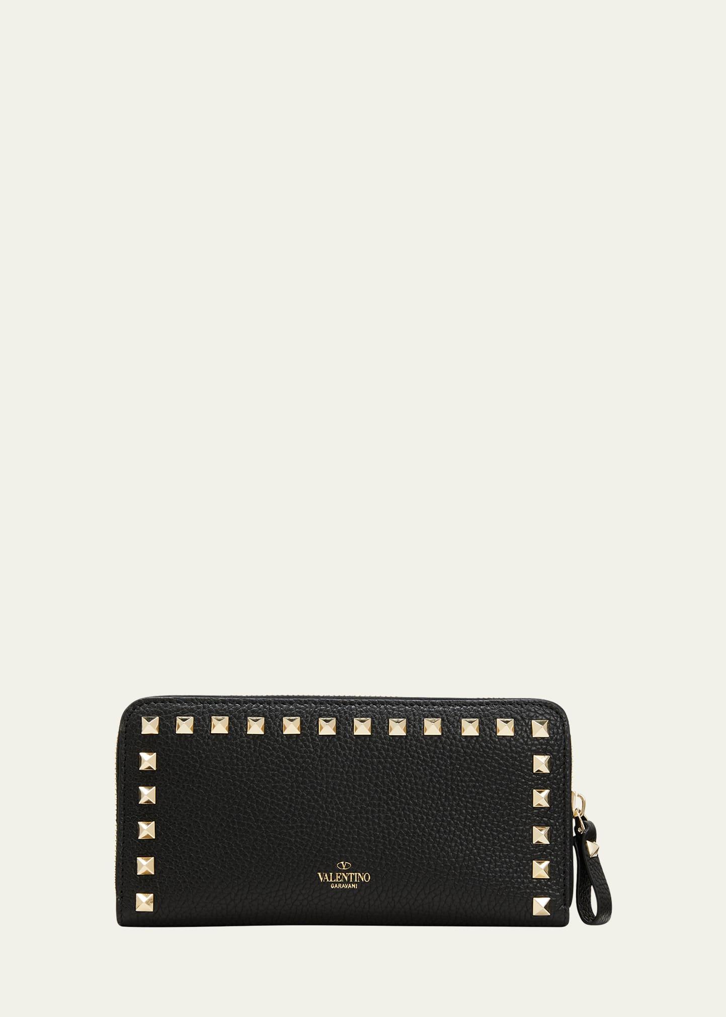 rockstud leather continental wallet