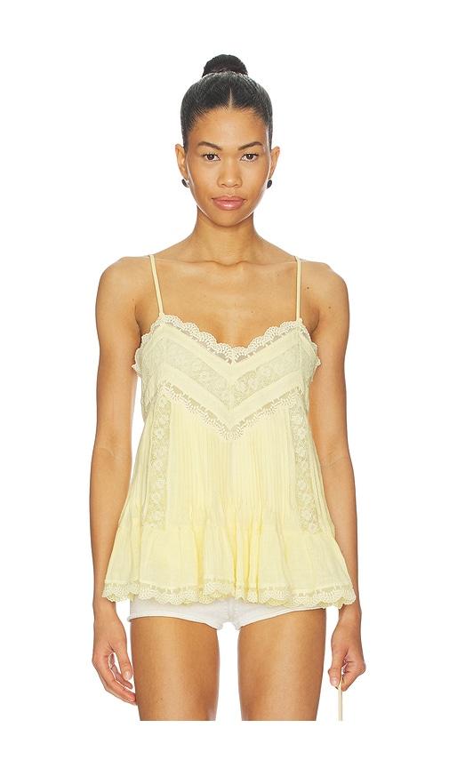 rococo sand lace detail top in lemon.