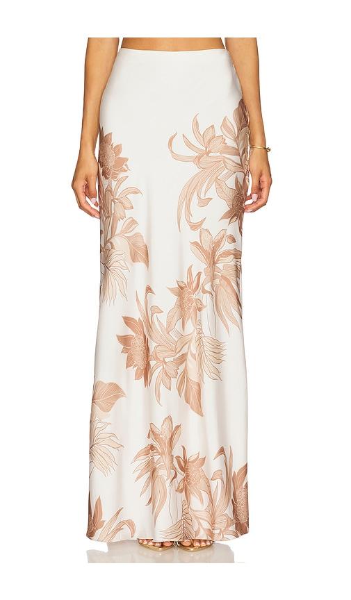 rococo sand maxi skirt in ivory.