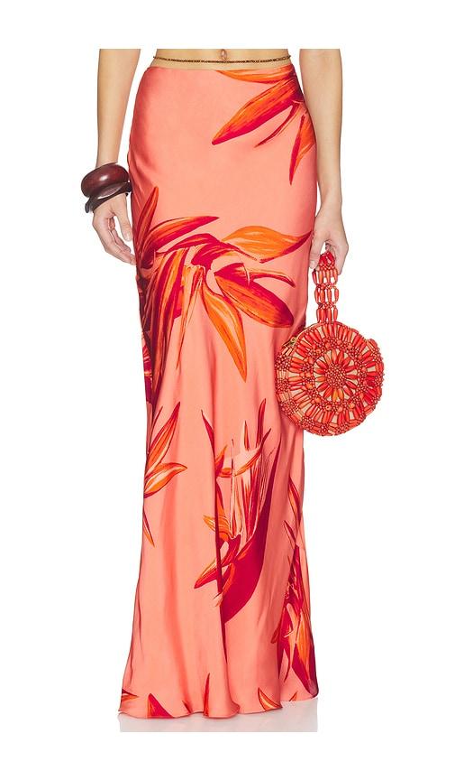 rococo sand maxi skirt in orange.