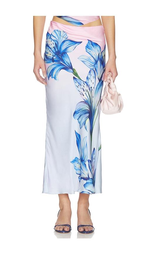 rococo sand midi skirt in blue,pink.