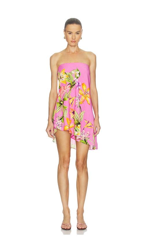 rococo sand mini dress in fuchsia.