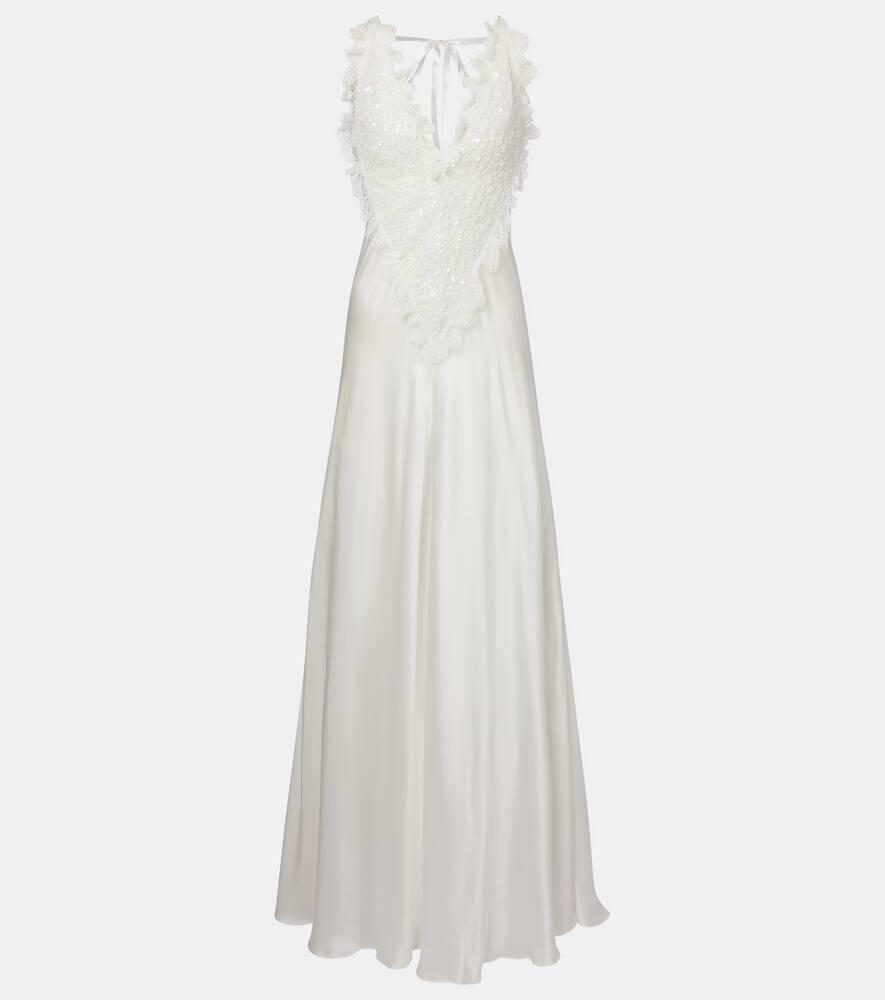 rodarte bridal embellished silk satin gown