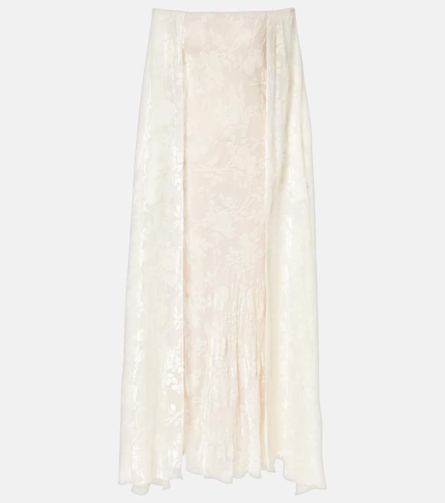 rodarte floral satin jacquard maxi skirt