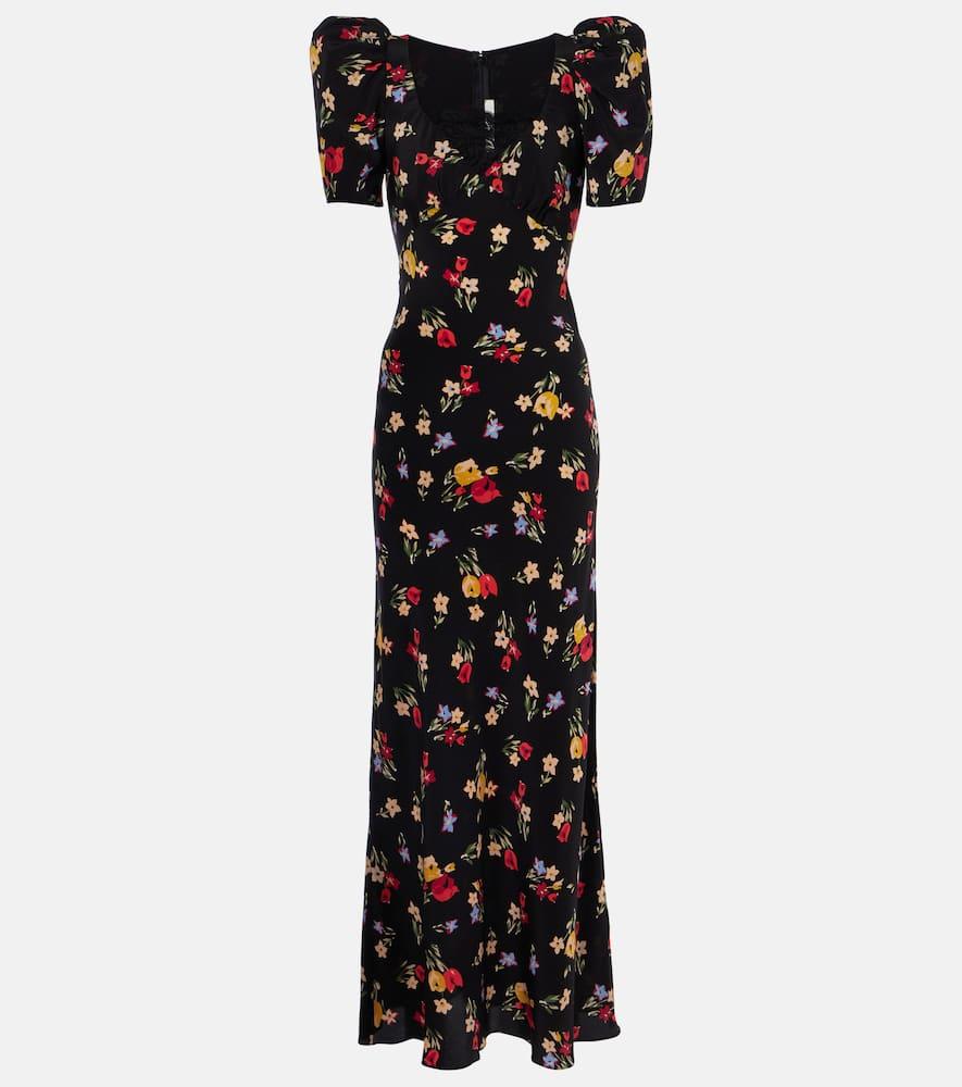 rodarte floral silk crêpe de chine gown