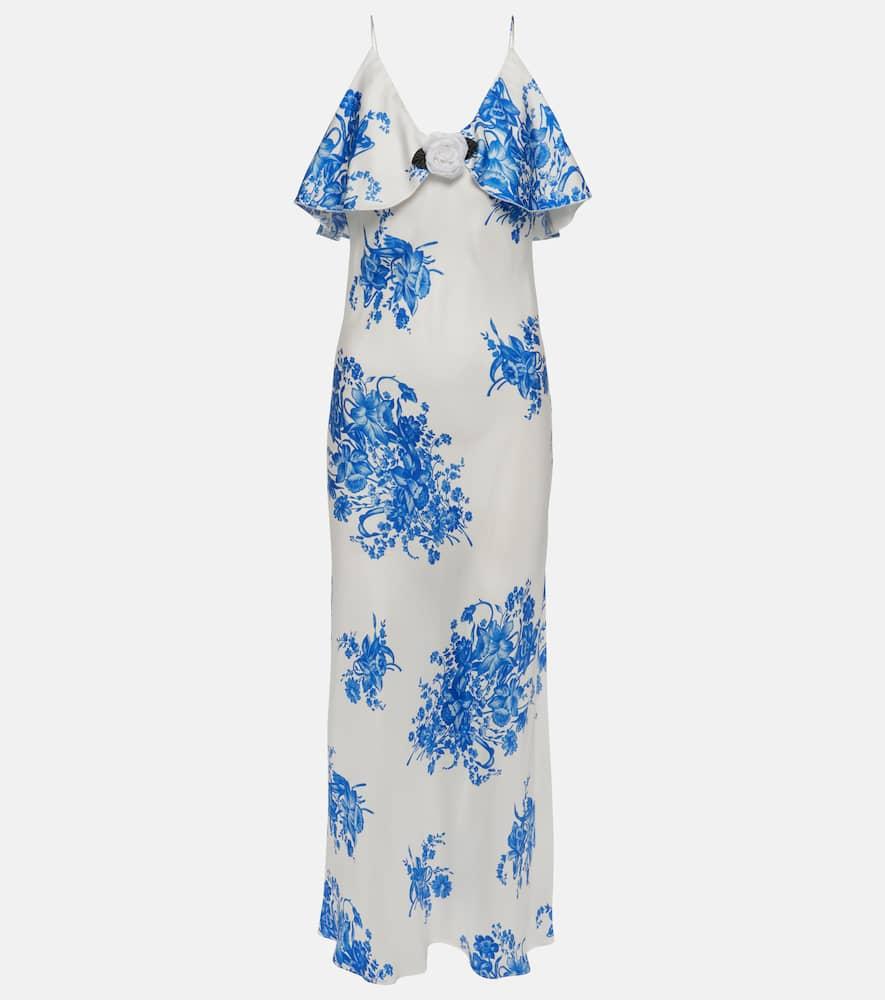 rodarte floral silk slip dress