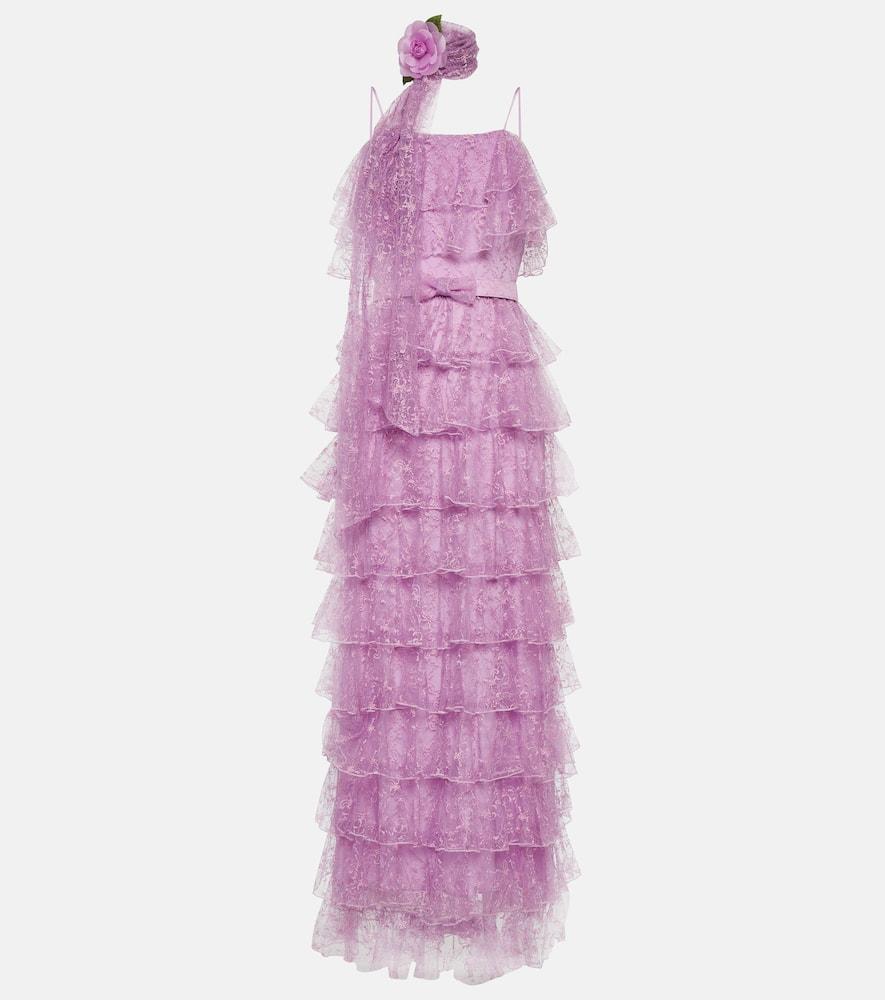 rodarte floral tulle maxi dress