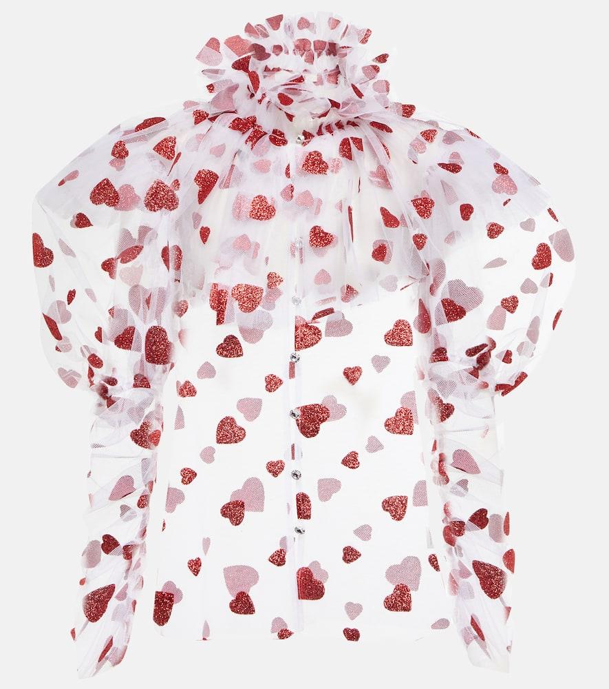 rodarte glittered tulle blouse