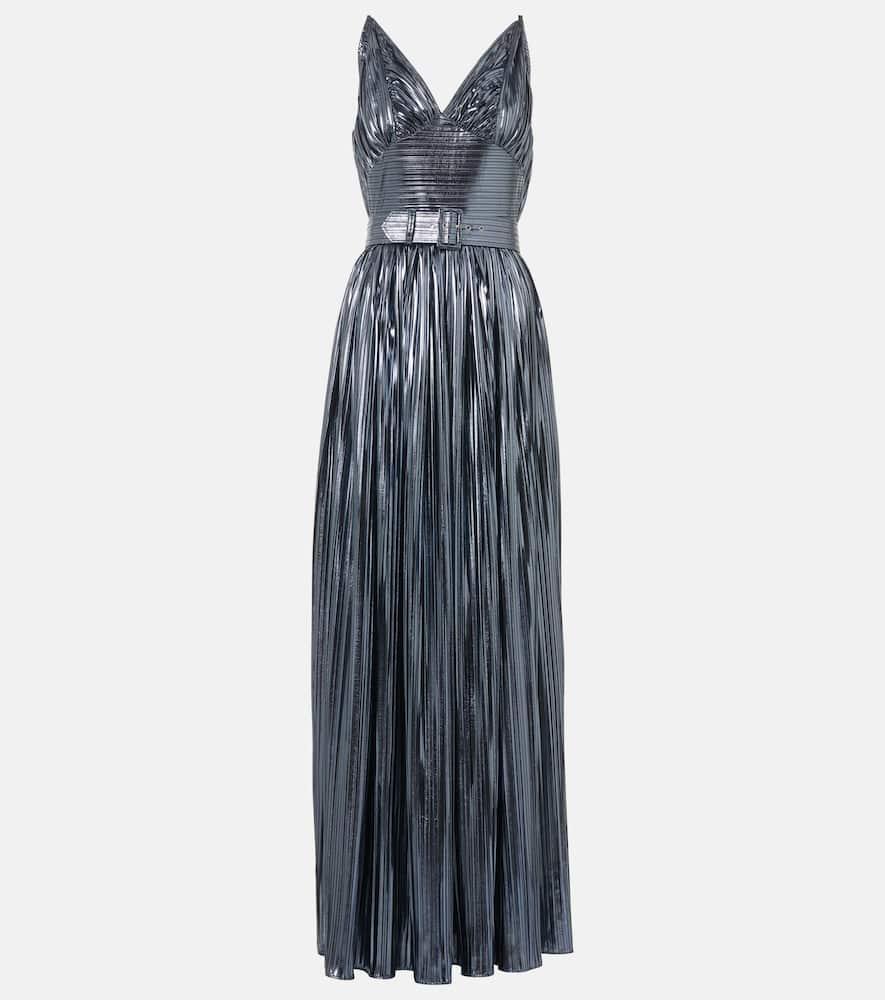 rodarte pleated belted lamé gown