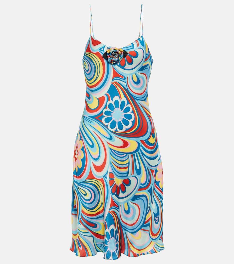 rodarte printed satin slip dress