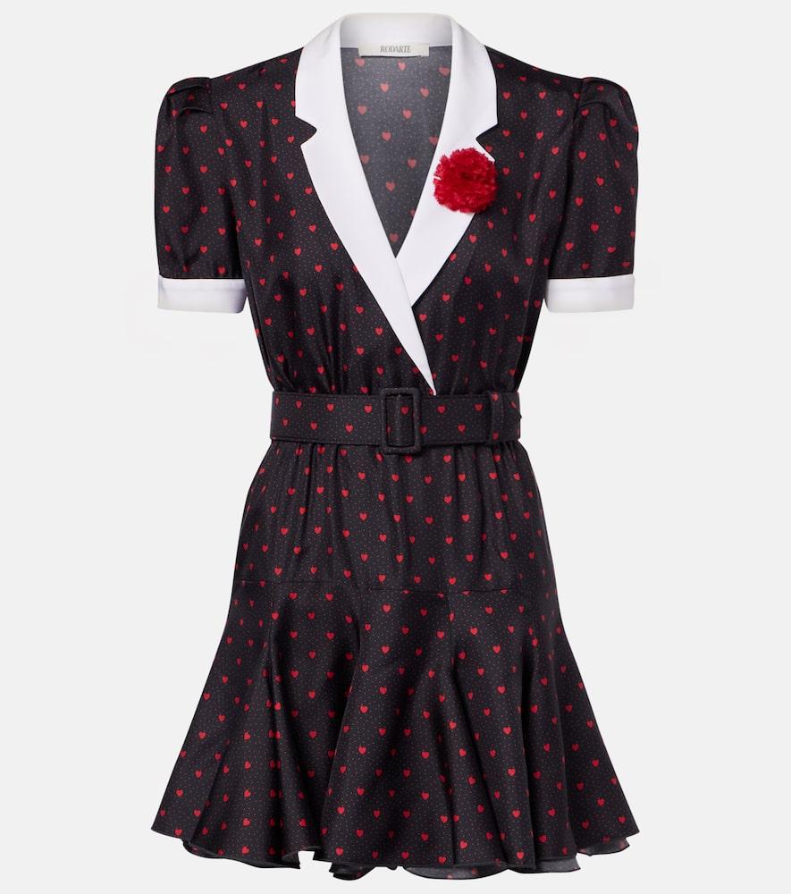 rodarte printed silk twill minidress