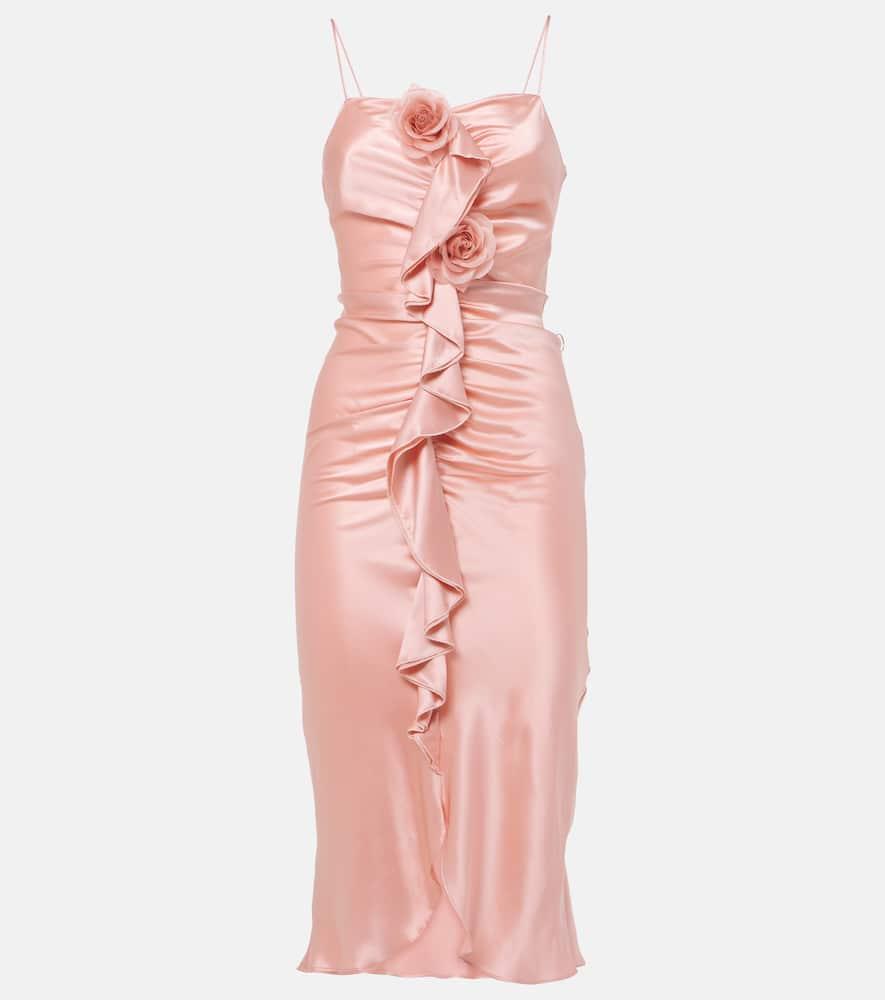 rodarte ruched silk crêpe midi dress