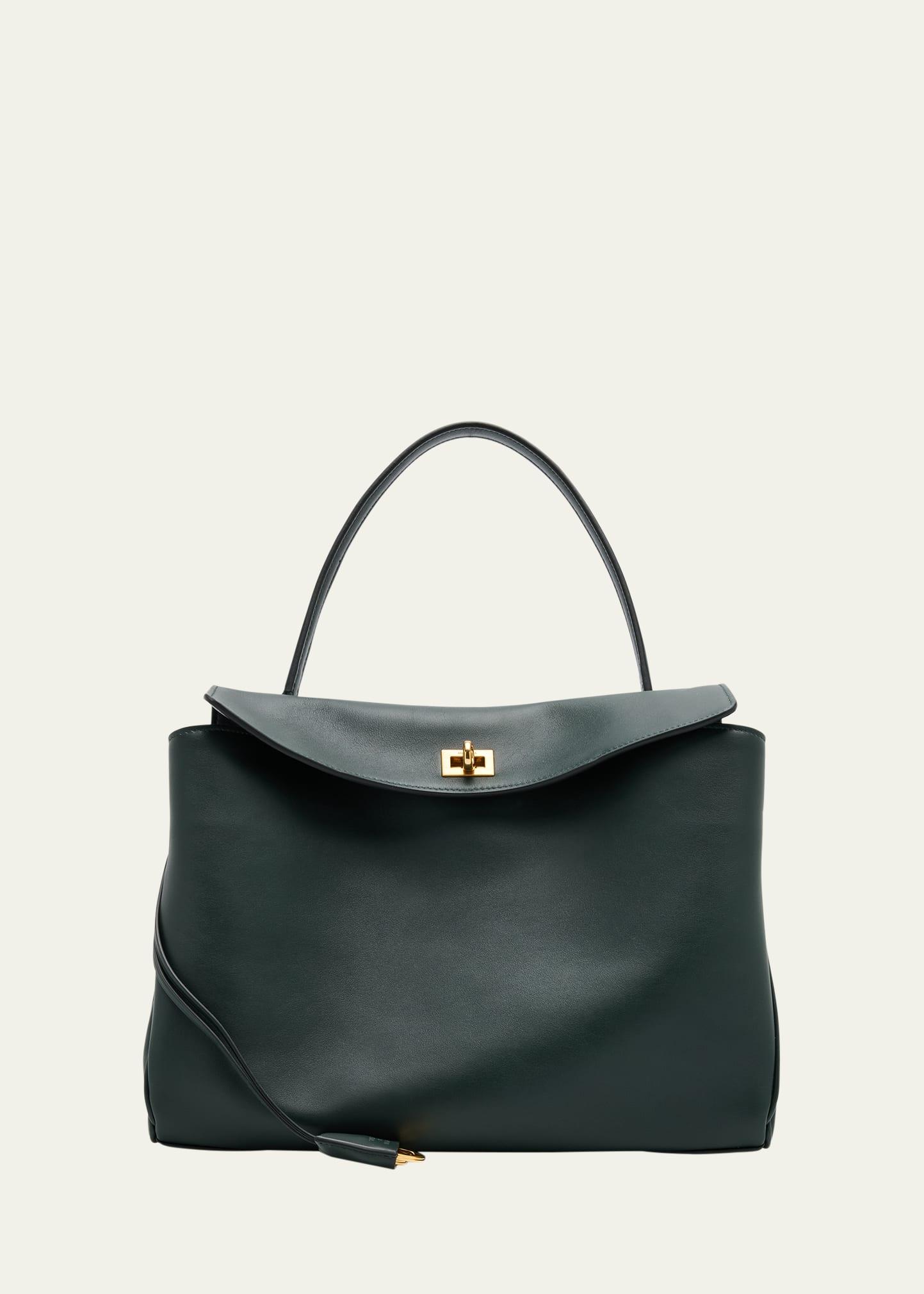 rodeo medium leather top-handle bag