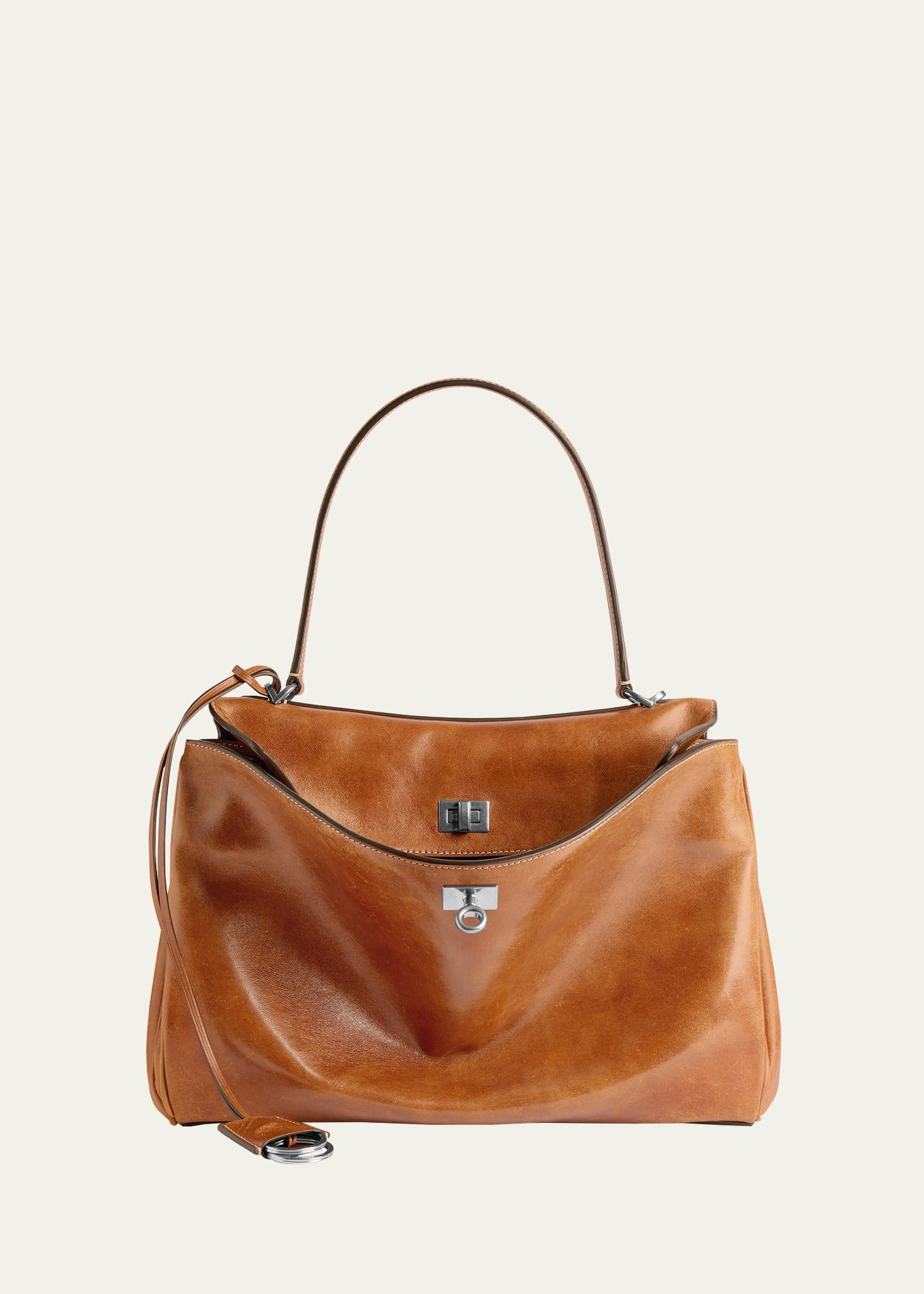 rodeo medium leather top-handle bag
