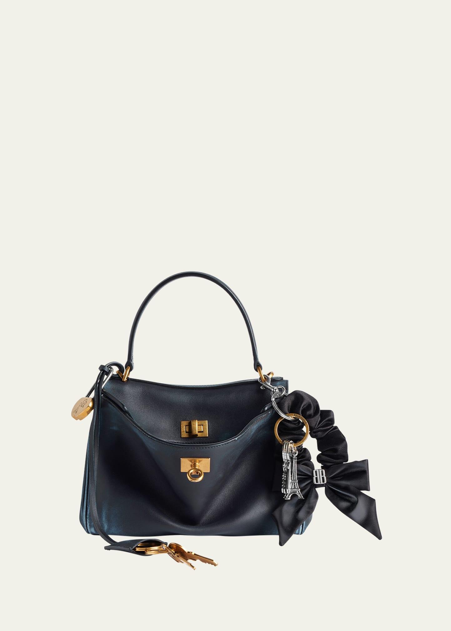 rodeo mini smooth leather top-handle bag