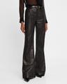roe leather wide-leg pants