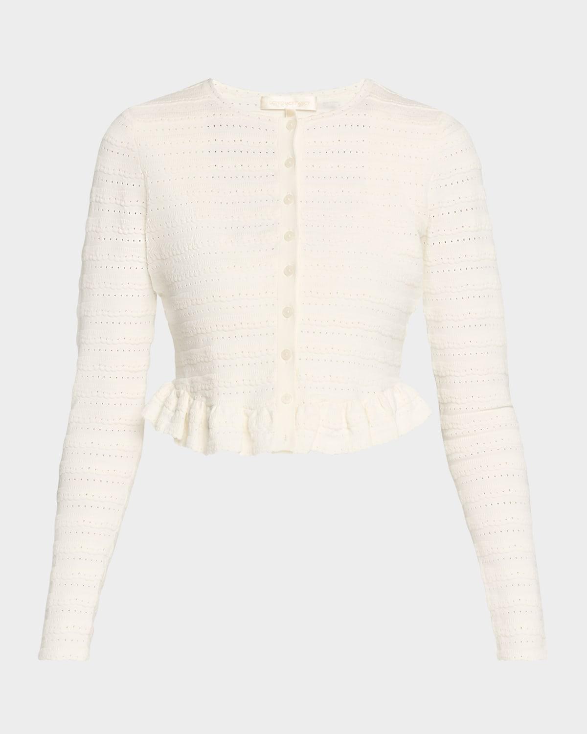 rogan ruffle-hem cardigan