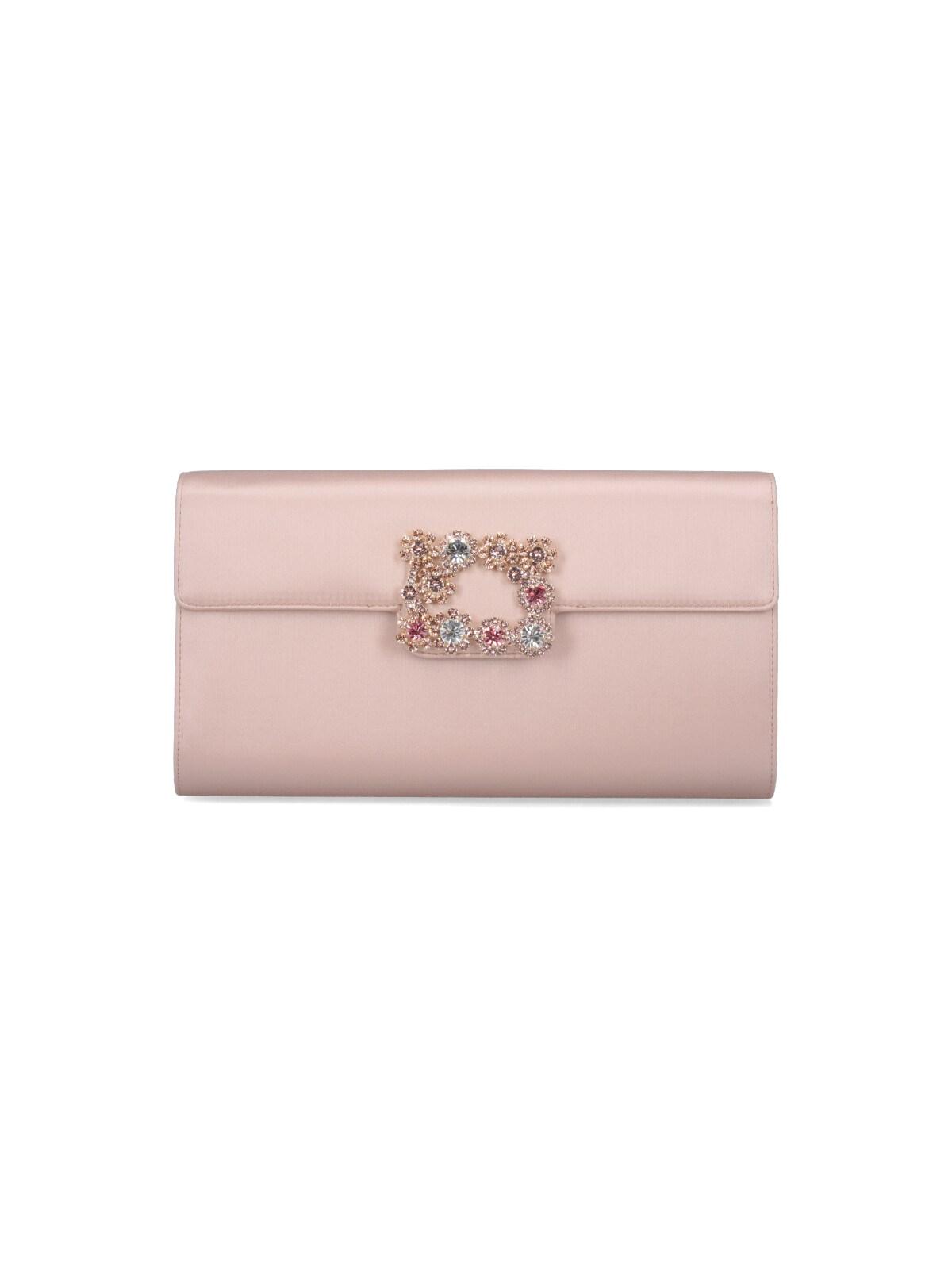 roger vivier 'efflorescence' satin clutch bag