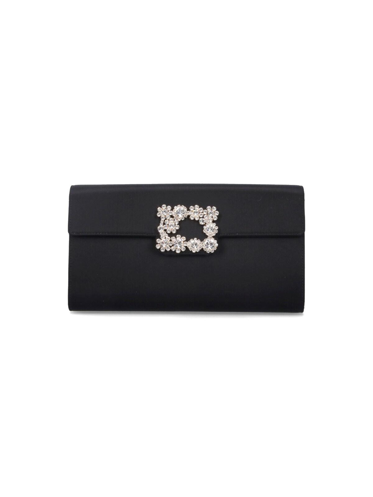 roger vivier 'efflorescence' satin clutch bag